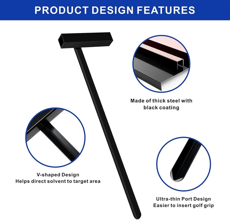 VANROUG Golf Grip Removal Tool,Black V-Groove Grip Remover Saver 11" for Standard Length Swinging Grips,Golf Grip Kit,Grip Repair Tool,Golf Grip Tool,Gripping Tool - Image 2